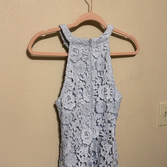 Lulus Love Poem Light‎ Blue Lace Mini Dress size XS - Picture 8 of 9
